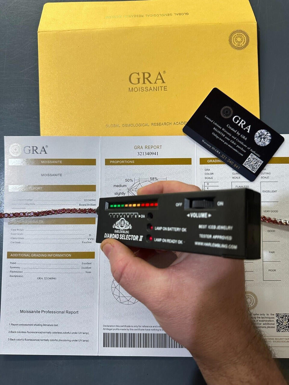 Pink MOISSANITE Tennis Chain Necklace Iced Out - 925 Silver - 5mm - 16"-28"