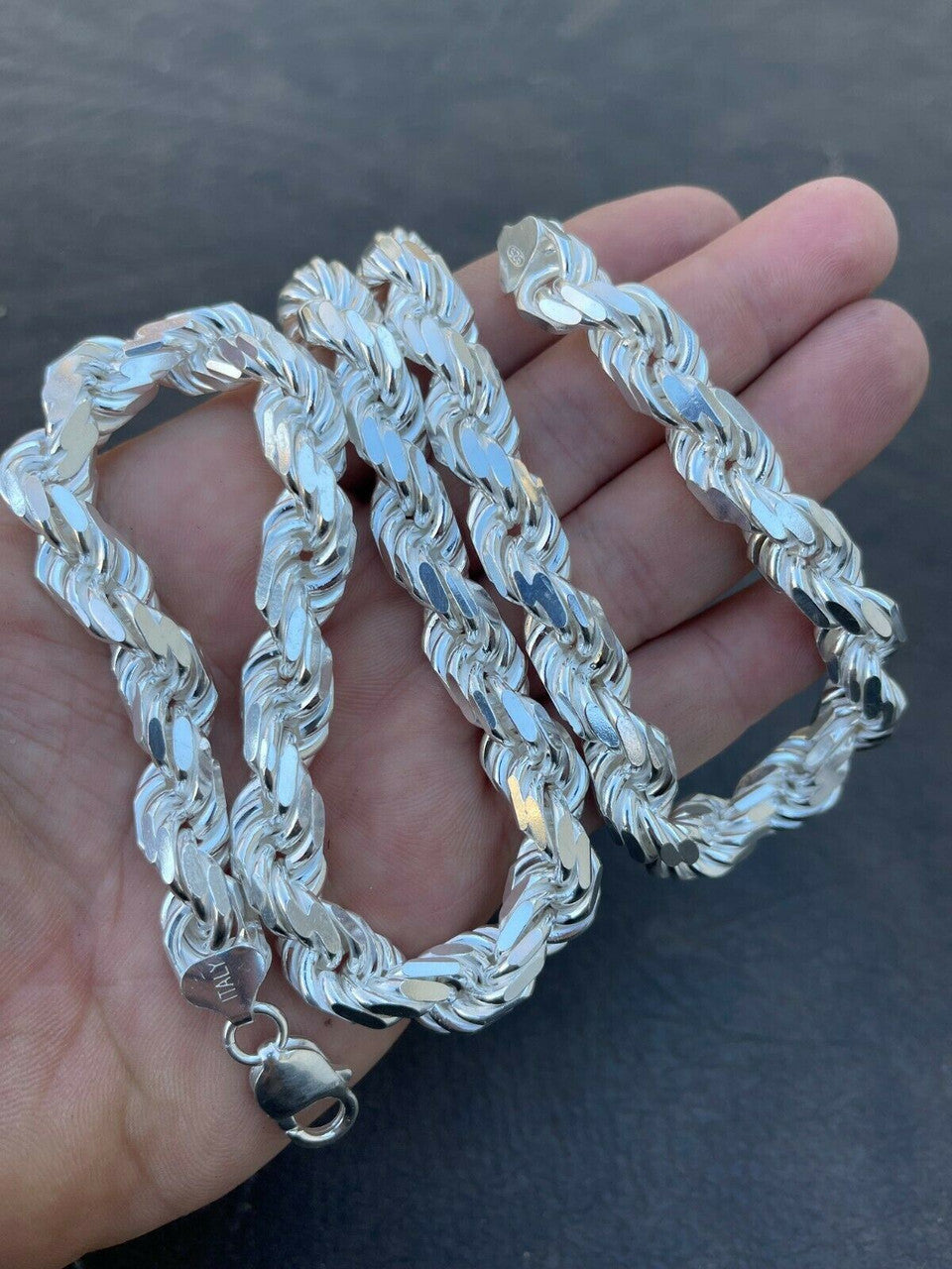 BIG BOSS Rope Chain Necklace - 925 Sterling Silver - 18"-30" - 11mm