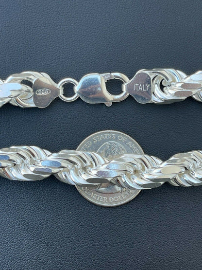 BIG BOSS Rope Chain Necklace - 925 Sterling Silver - 18"-30" - 11mm