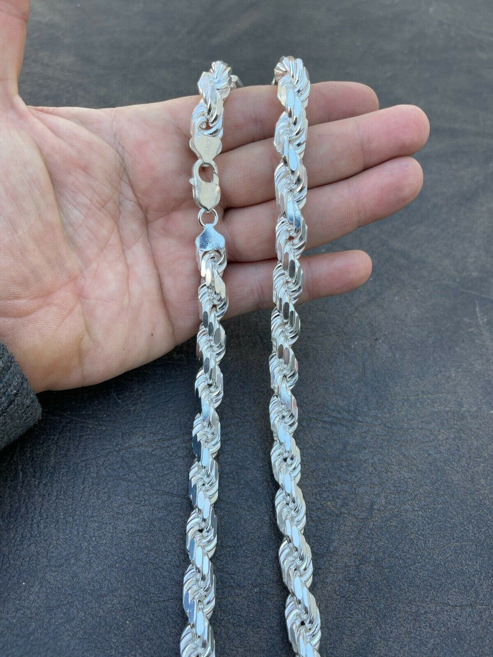 BIG BOSS Rope Chain Necklace - 925 Sterling Silver - 18"-30" - 11mm