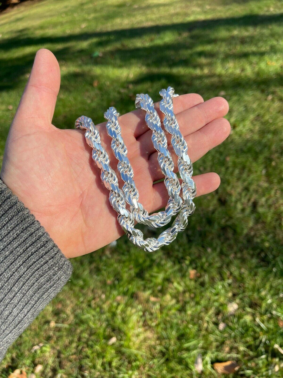 BIG BOSS Rope Chain Necklace - 925 Sterling Silver - 18"-30" - 11mm