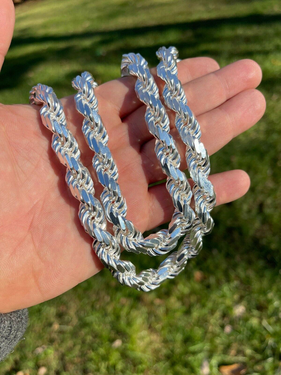 BIG BOSS Rope Chain Necklace - 925 Sterling Silver - 18"-30" - 11mm