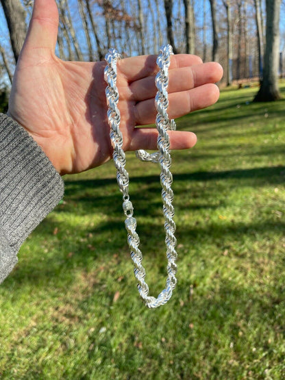 BIG BOSS Rope Chain Necklace - 925 Sterling Silver - 18"-30" - 11mm