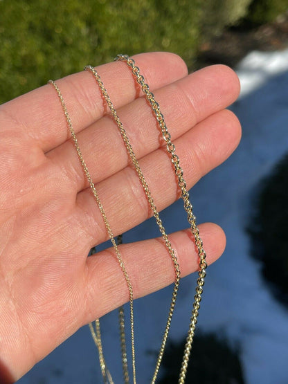 Cable Chain Necklace - 14k Gold Vermeil 925 Sterling Silver - 14"-30" - 1mm-3mm