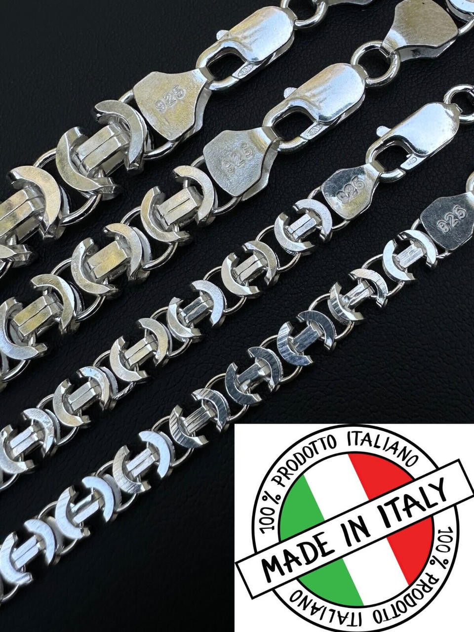 Flat Byzantine Link Chain Necklace Or Bracelet - 925 Sterling Silver - 7"-30" - 5mm-10mm