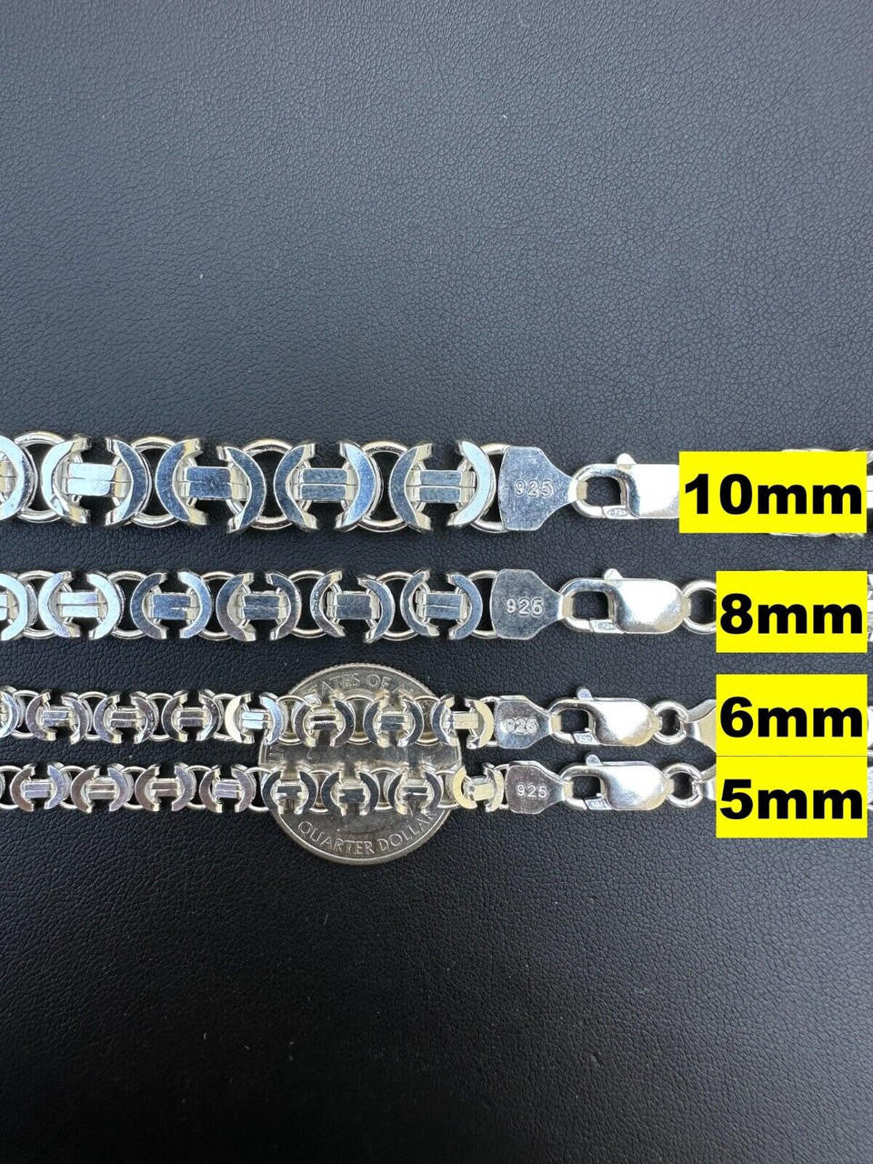 Flat Byzantine Link Chain Necklace Or Bracelet - 925 Sterling Silver - 7"-30" - 5mm-10mm