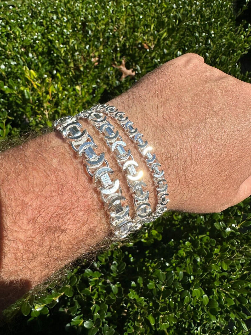 Flat Byzantine Link Chain Necklace Or Bracelet - 925 Sterling Silver - 7"-30" - 5mm-10mm