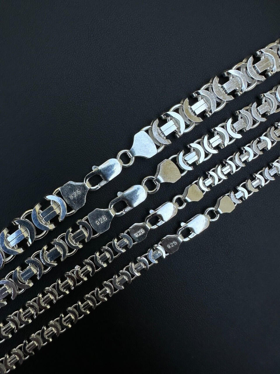 Flat Byzantine Link Chain Necklace Or Bracelet - 925 Sterling Silver - 7"-30" - 5mm-10mm