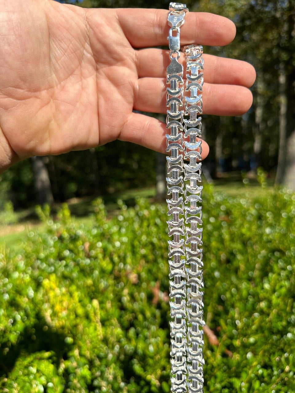 Flat Byzantine Link Chain Necklace Or Bracelet - 925 Sterling Silver - 7"-30" - 5mm-10mm