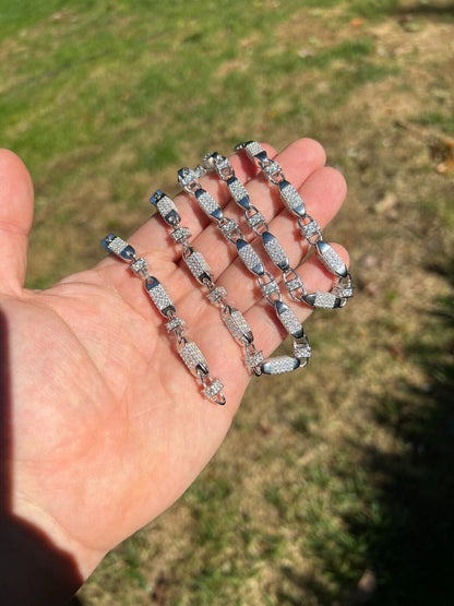 MOISSANITE Bullet Chain Necklace Iced Out - 925 Silver - 5mm - 16"-30"