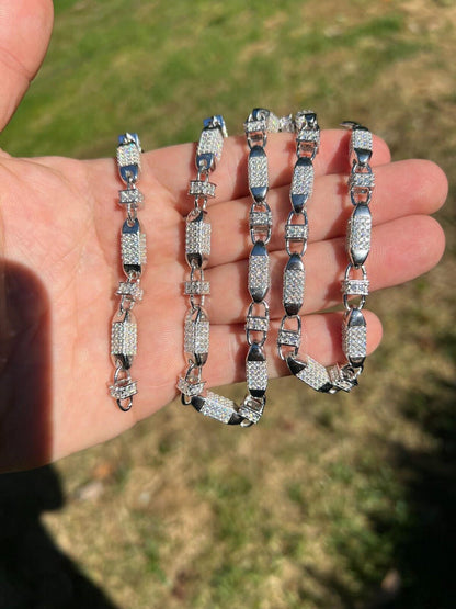 MOISSANITE Bullet Chain Necklace Iced Out - 925 Silver - 5mm - 16"-30"