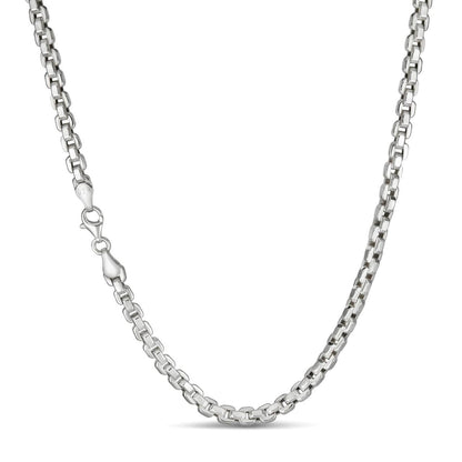 Puffed Rolo Chain Necklace - Hollow 925 Sterling Silver - 16"-28" - 5mm
