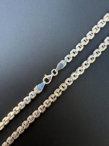 Puffed Rolo Chain Necklace - Hollow 925 Sterling Silver - 16"-28" - 5mm