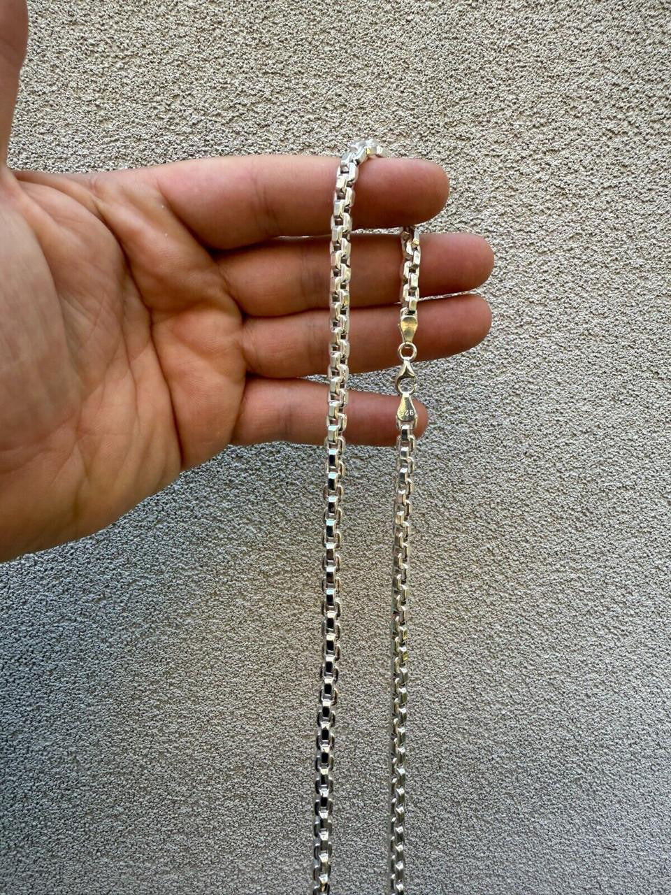 Puffed Rolo Chain Necklace - Hollow 925 Sterling Silver - 16"-28" - 5mm
