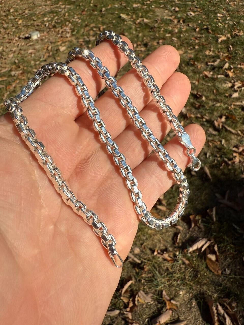 Puffed Rolo Chain Necklace - Hollow 925 Sterling Silver - 16"-28" - 5mm