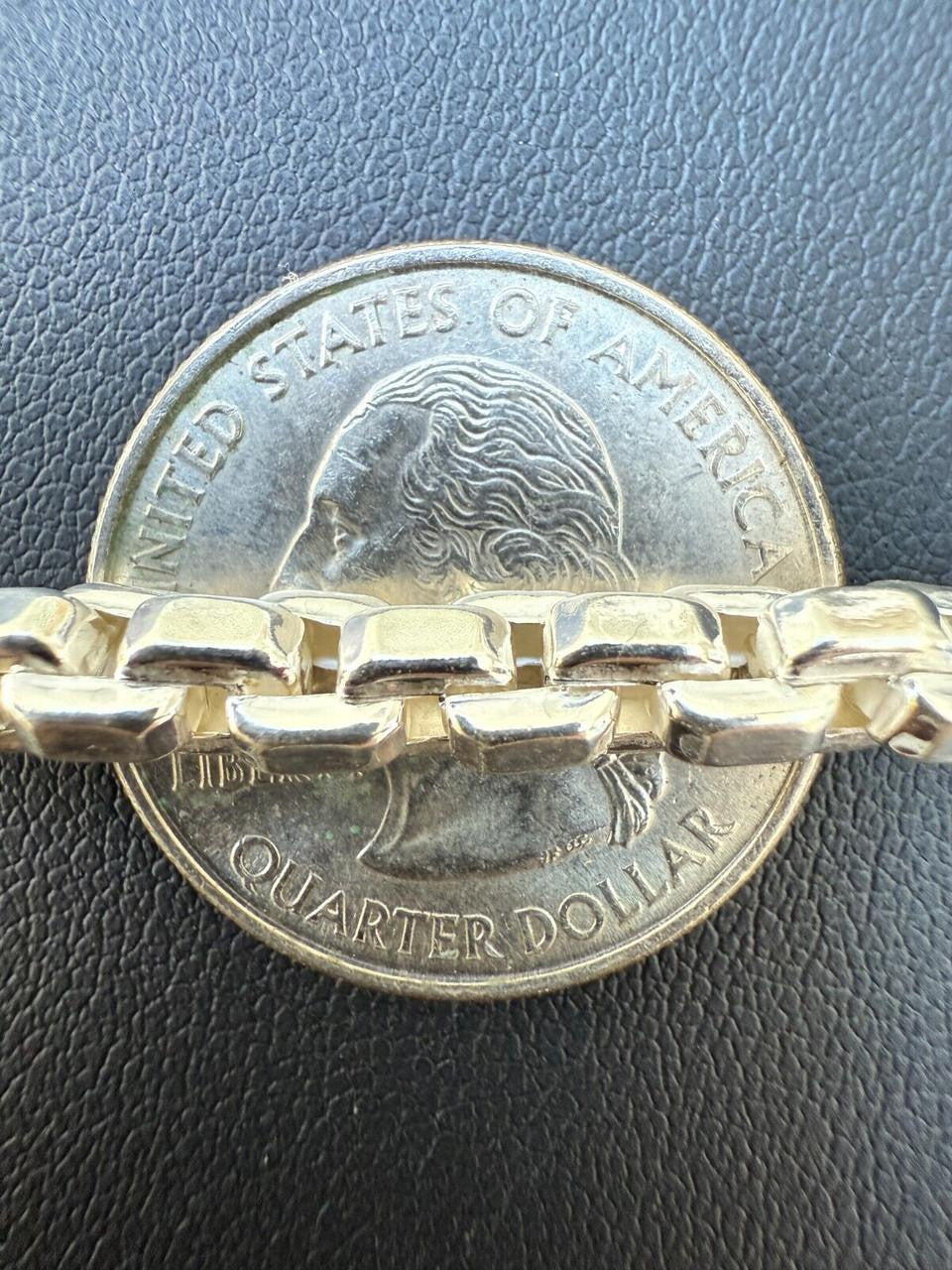 Puffed Rolo Chain Necklace - Hollow 925 Sterling Silver - 16"-28" - 5mm