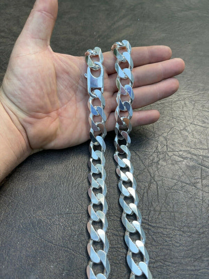 HUGE 18mm Curb Link Chain Necklace Or Bracelet - 925 Sterling Silver - 8-9" - 18mm