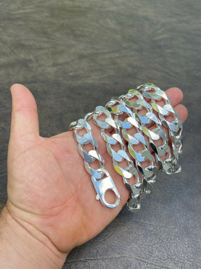 HUGE 18mm Curb Link Chain Necklace Or Bracelet - 925 Sterling Silver - 8-9" - 18mm