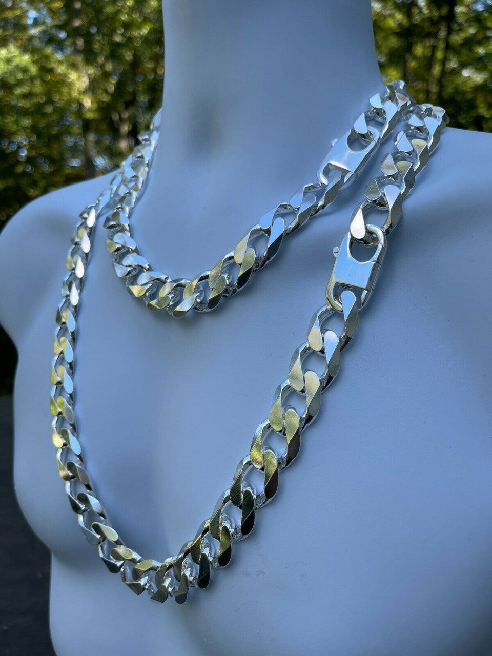 HUGE 18mm Curb Link Chain Necklace Or Bracelet - 925 Sterling Silver - 8-9" - 18mm