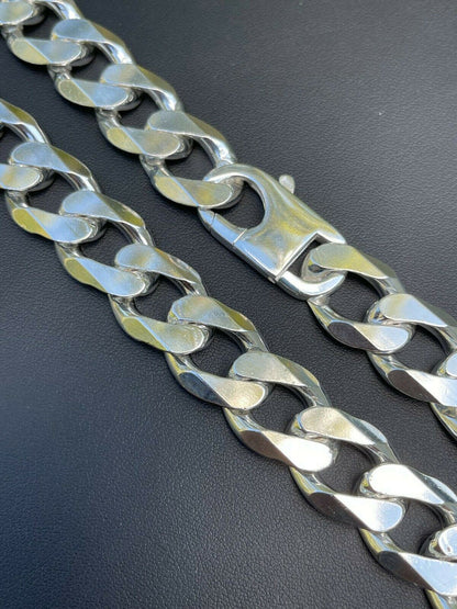 HUGE 18mm Curb Link Chain Necklace Or Bracelet - 925 Sterling Silver - 8-9" - 18mm