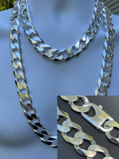 HUGE 18mm Curb Link Chain Necklace Or Bracelet - 925 Sterling Silver - 8-9" - 18mm