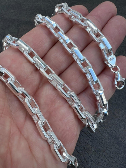 Hermes Rolo Chain Necklace Or Bracelet - 925 Sterling Silver - 7"-24" - 7mm