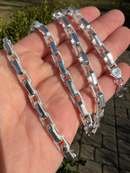 Hermes Rolo Chain Necklace Or Bracelet - 925 Sterling Silver - 7"-24" - 7mm