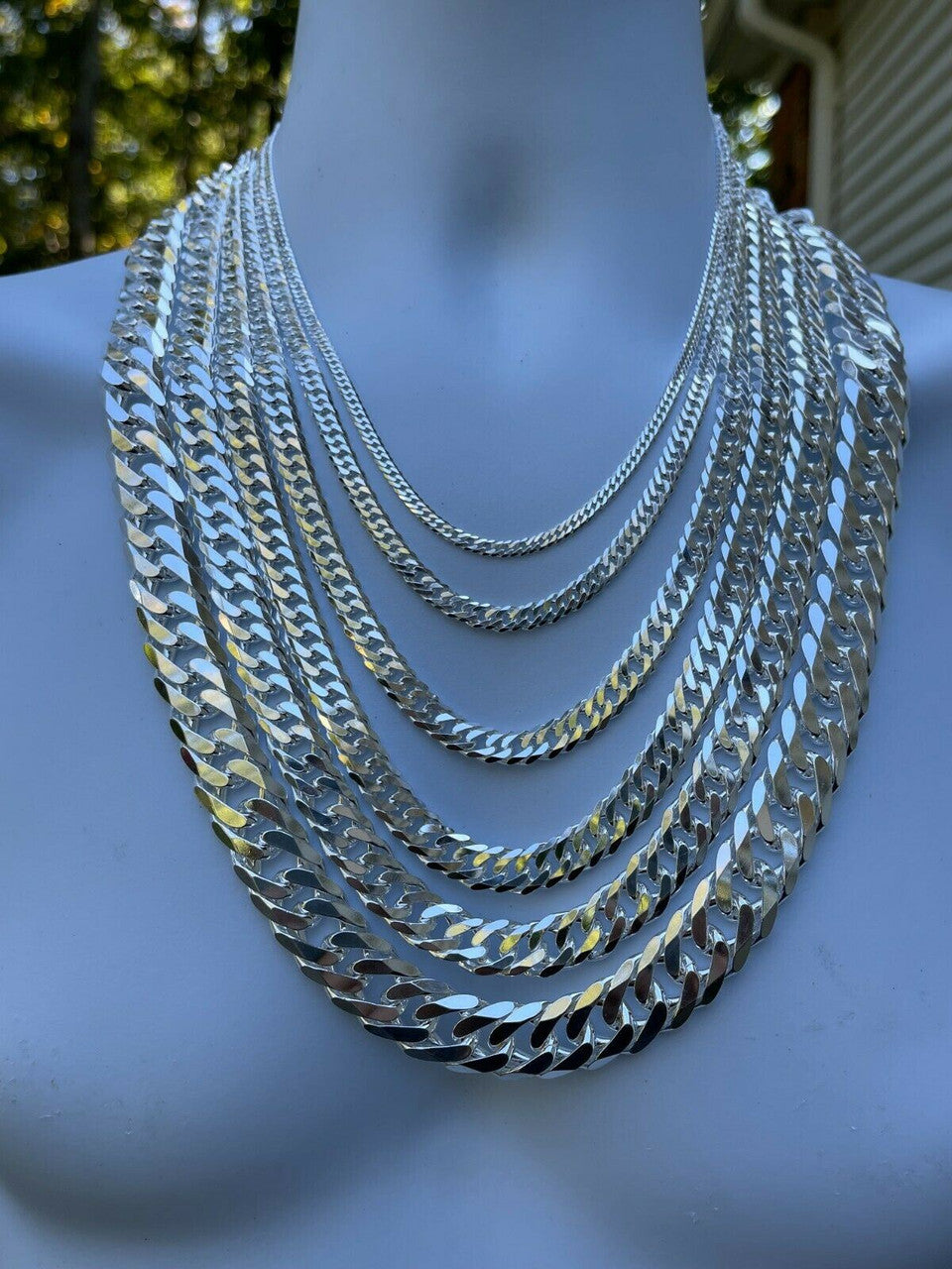 Tight Double Curb Chain Necklace Or Bracelet - 925 Sterling Silver - 7"-30" - 3.5mm-16mm