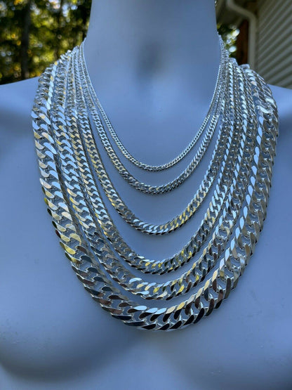 Tight Double Curb Chain Necklace Or Bracelet - 925 Sterling Silver - 7"-30" - 3.5mm-16mm