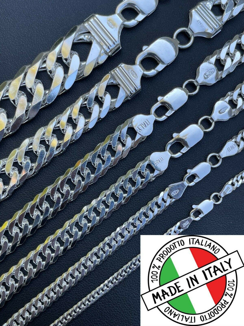Tight Double Curb Chain Necklace Or Bracelet - 925 Sterling Silver - 7"-30" - 3.5mm-16mm