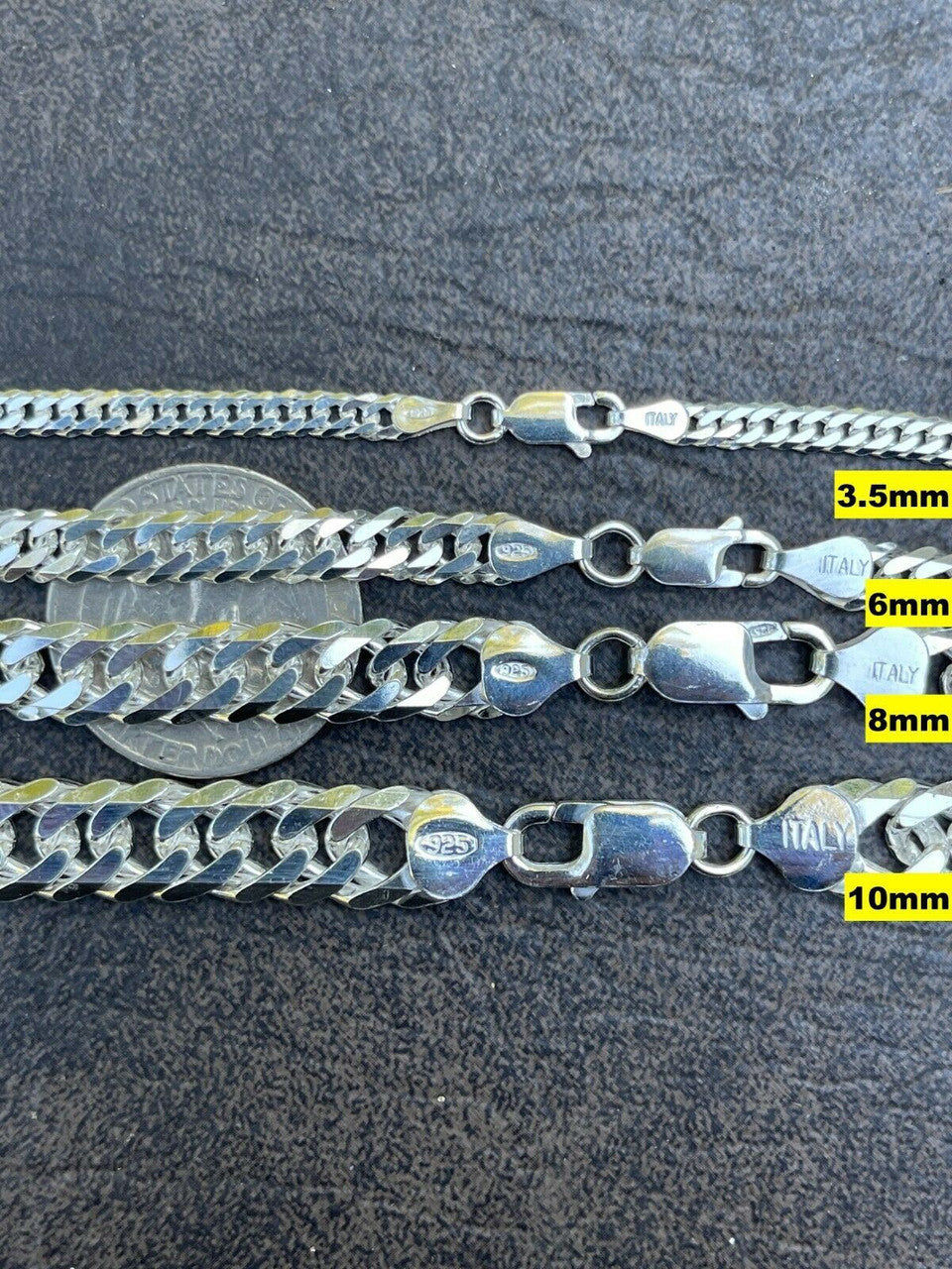 Tight Double Curb Chain Necklace Or Bracelet - 925 Sterling Silver - 7"-30" - 3.5mm-16mm