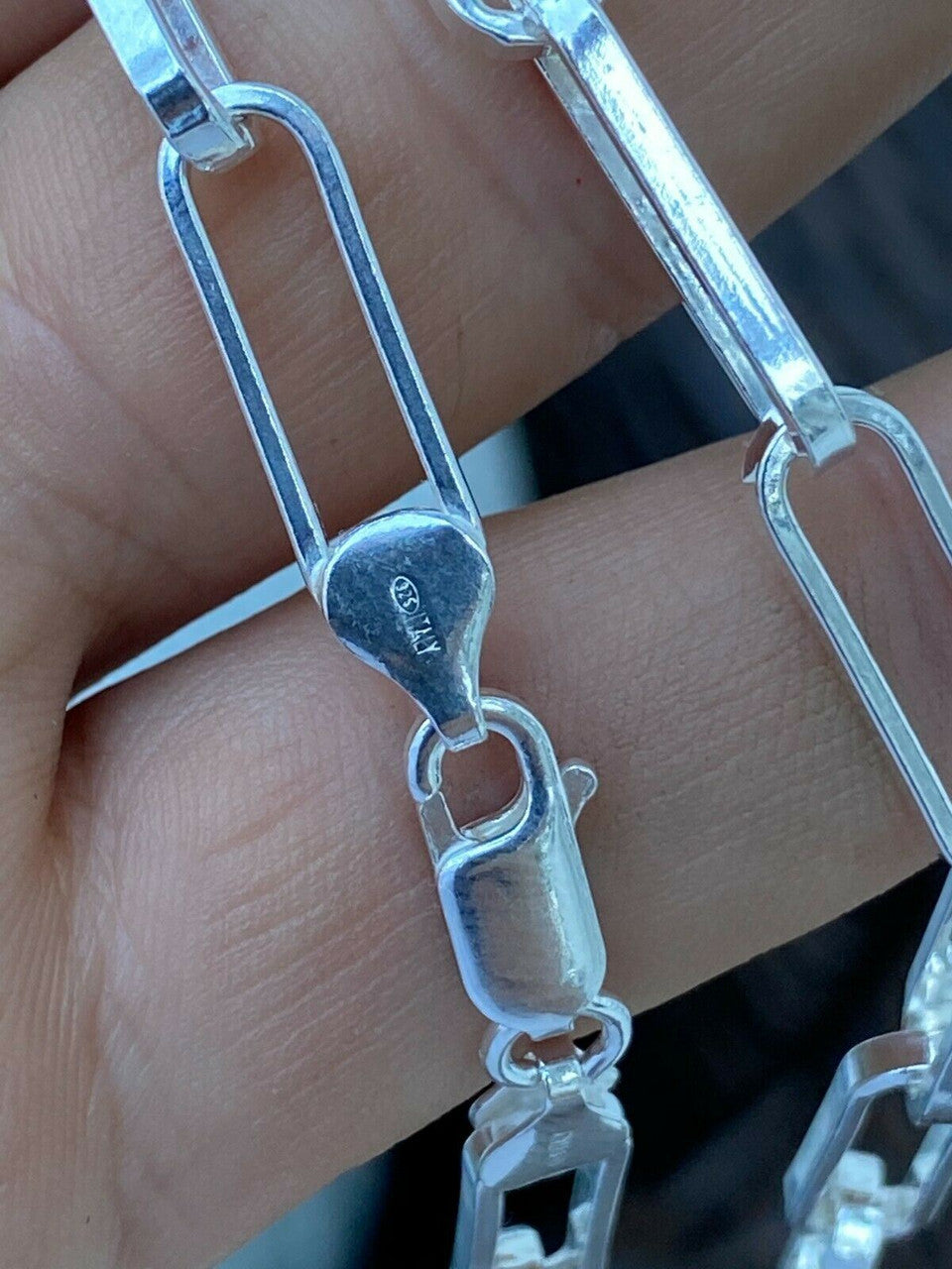 LARGE Paperclip Link Chain Necklace Or Bracelet - 925 Sterling Silver - 6"-24" - 7mm