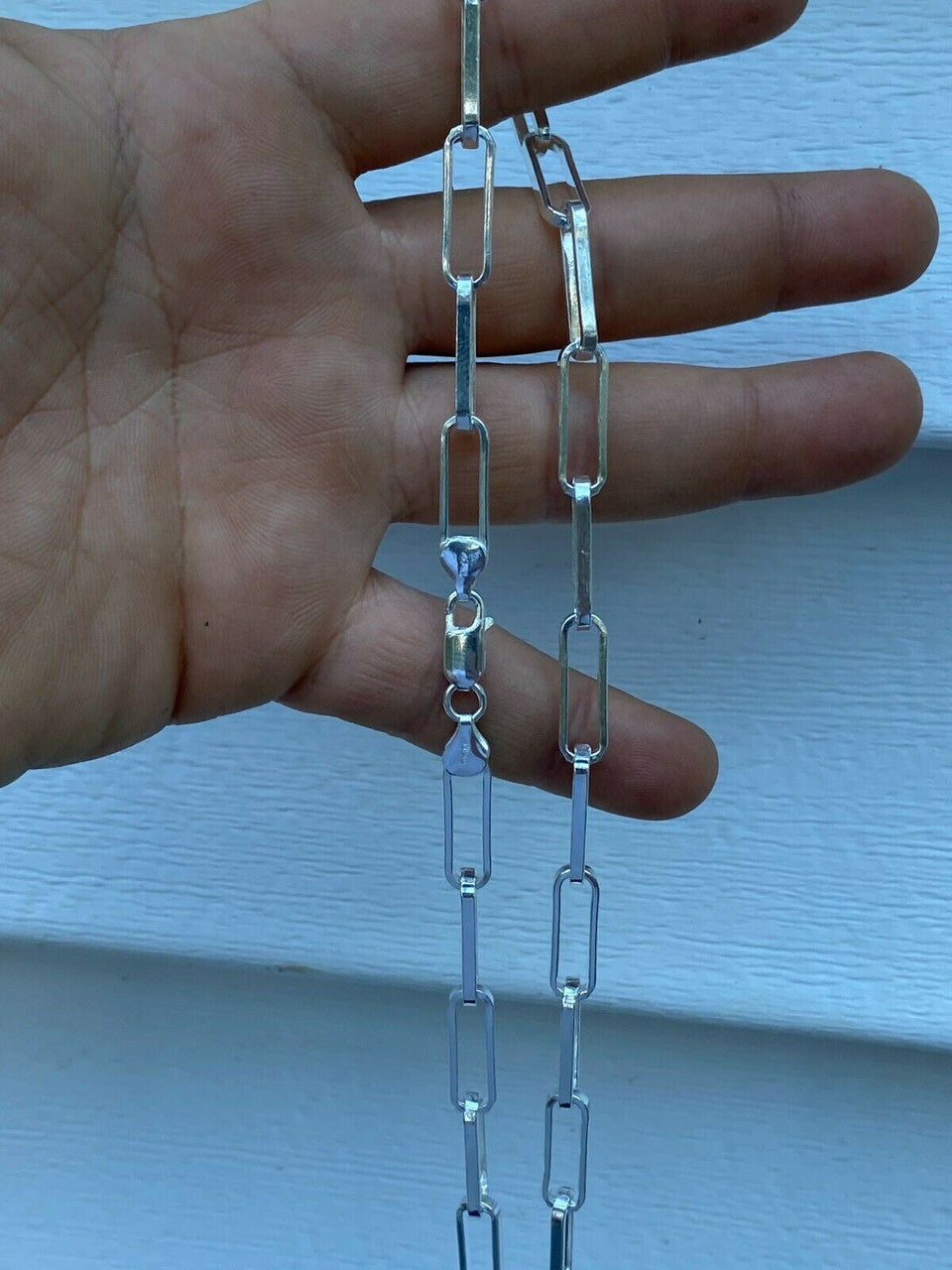 LARGE Paperclip Link Chain Necklace Or Bracelet - 925 Sterling Silver - 6"-24" - 7mm