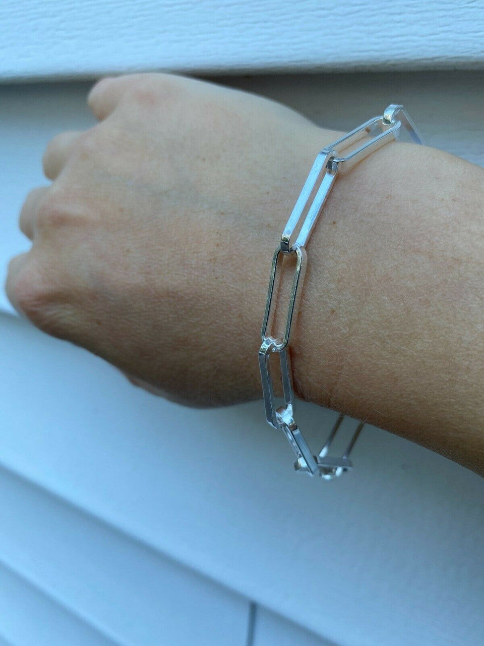 LARGE Paperclip Link Chain Necklace Or Bracelet - 925 Sterling Silver - 6"-24" - 7mm