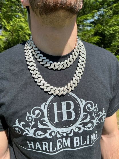 MOISSANITE Thick KILO Miami Cuban Link Prong Chain Necklace Iced Out - 925 Silver - 22mm - 16-30"