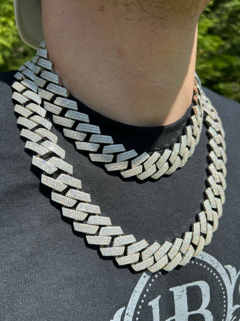 MOISSANITE Thick KILO Miami Cuban Link Prong Chain Necklace Iced Out - 925 Silver - 22mm - 16-30"