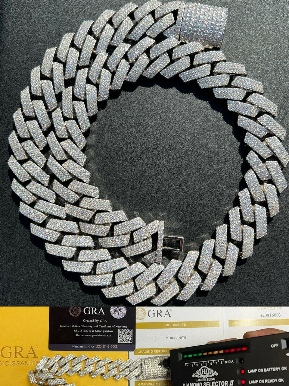 MOISSANITE Thick KILO Miami Cuban Link Prong Chain Necklace Iced Out - 925 Silver - 22mm - 16-30"