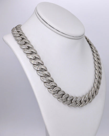 VVS Moissanite Curved Baguette 14MM Cuban